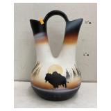 Hand painted Native American vase (signed)