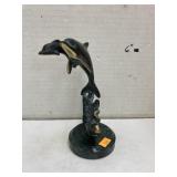 Bronze dolphin figurine
