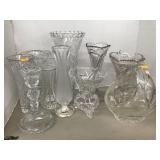Glass vases, Candle Sticks, bowl