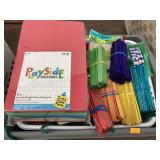 Craft foam, wood sticks, pipe cleaners, & pencils