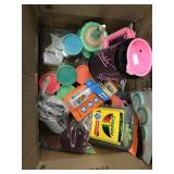 Box of Craft Items, glue, Playdough