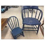 Small Childï¿½s Rocking Chair & Wooden Chair