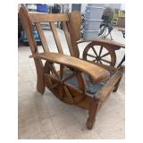 Vintage Wagon Wheel Wooden Chair