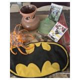 Misc Flat w/ Sports Cards, Jewelry, Batman Patch