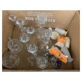 Box of candle holders, some broke and need