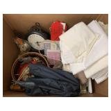 Box of decor and misc
