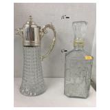 Silver plated glass tea server and wine decanter