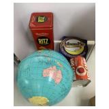 Globe Metal containers and 3cnt tins