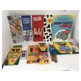 Activity coloring books, Crayons, Pencils,