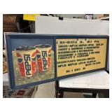 vintage Pepsi-Cola menu board - approx 44 x 18