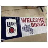 Welcome Bikers - Lite Beer Banner approx 8 ft