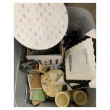 Box of pic frames, misc decor