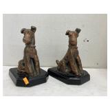 Bronze dog bookends