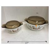 Set of Pyrex England casserole w/ lids