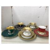 Fancy Tea cups, Saucers, Cookie plate, see
