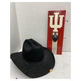 Felt cowboy hat & wooden IU bottle opener