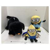 Minion characters & stuffed dog (some tears)