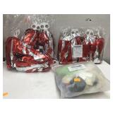 2 Bags of Pom Poms and A bag of Balloons decor