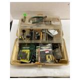 Box of arrow pieces and tools