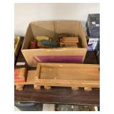 Wooden semi & trailer, & 2- train sets