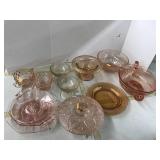 Vntg Pink Glass Dishes