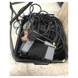 Misc, Microphones, Cables, electronics, a tub