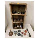 Wooden Box, Oil Cans, Misc