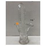 Glass Daisy Etched Basket