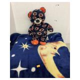 Build a Bear Chicago Bear & fleece blanket
