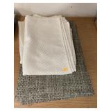 8- plastic placemats & cloth tablecloth