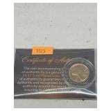 1943 steel cent - plated  24kt gold-coin