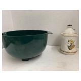 Diamondware Bowl and Dish with lid