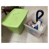 Exercise Equipment and Empty Tote