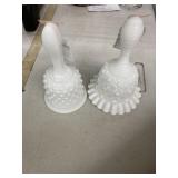 Fenton milk glass bells