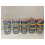 5cnt Striped Glasses