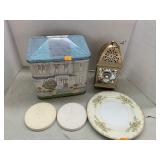 Tin, Lantern, Goebel Decor, plate