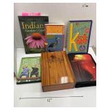 Bibles, flower, bird, knot books