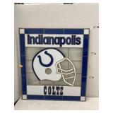 Indianapolis Colts painted glass sign