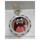 Looney Tunes Plastic Plate and AW Mug
