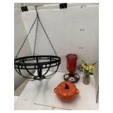 Hanging Basket, Hummingbird Feeder, Pumpkin Dish,