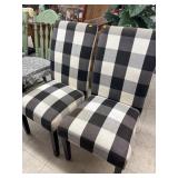 Padded Checkered Pattern Chairs