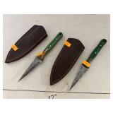 2 Knives w/ Sheaths - Damascus