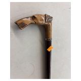 Carved Wooden Dog Handle Walking Stick Cane