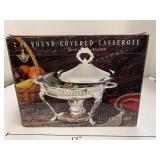 Casserole dish with warmer
