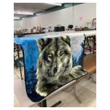 Wolf fleece lap blanket