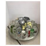 Shot Glasses & Metal Tray