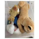 Box of Stuffed Toys and misc