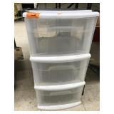 3 Drawer Plastic organizer, inches 24 h x 13 w x