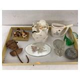 Vntg figures, hand blown glass, & etc
