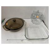 Pyrex Dish, Anchor Hocking Dish with lid, pumpkin